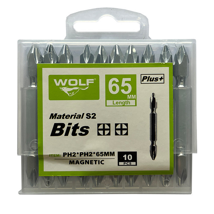 نوک پیچ گوشتی دو سر چهارسو 6.5 سانت ولف PH2-PH2*65MM